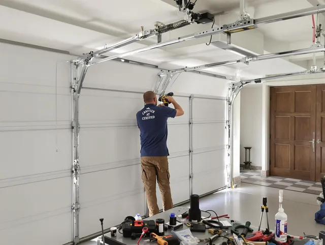 Downey Garage Door Repair certified technician performing precision garage door repair in Downey